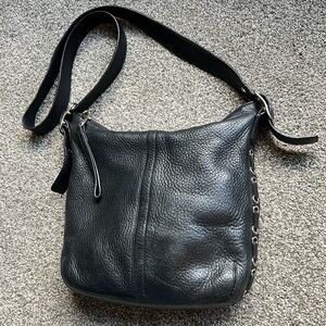 Vintage Coach D3S-9350 Black Pebble Leather Hobo Bag